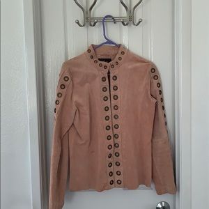 Suede soft pink jacket
